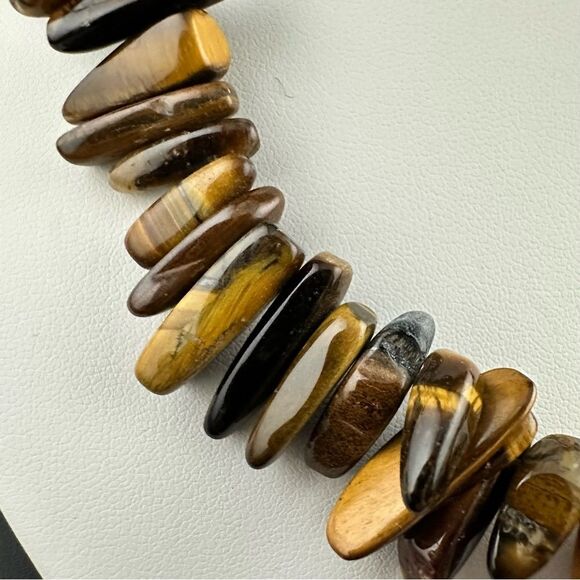 Tigers Eye Semi precious gemstone Bead Beaded Necklace & Bracelet - Picture 2 of 3